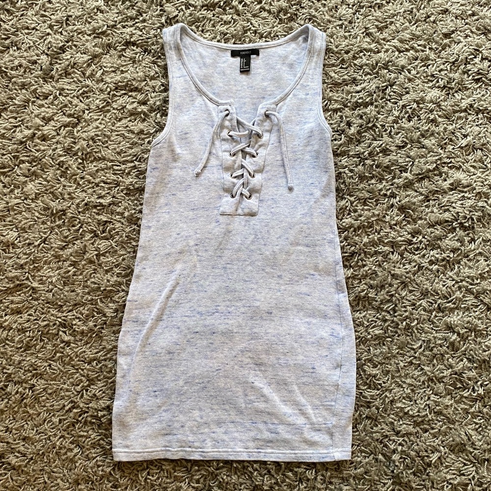 Lace Up Front Detail Mini Dress